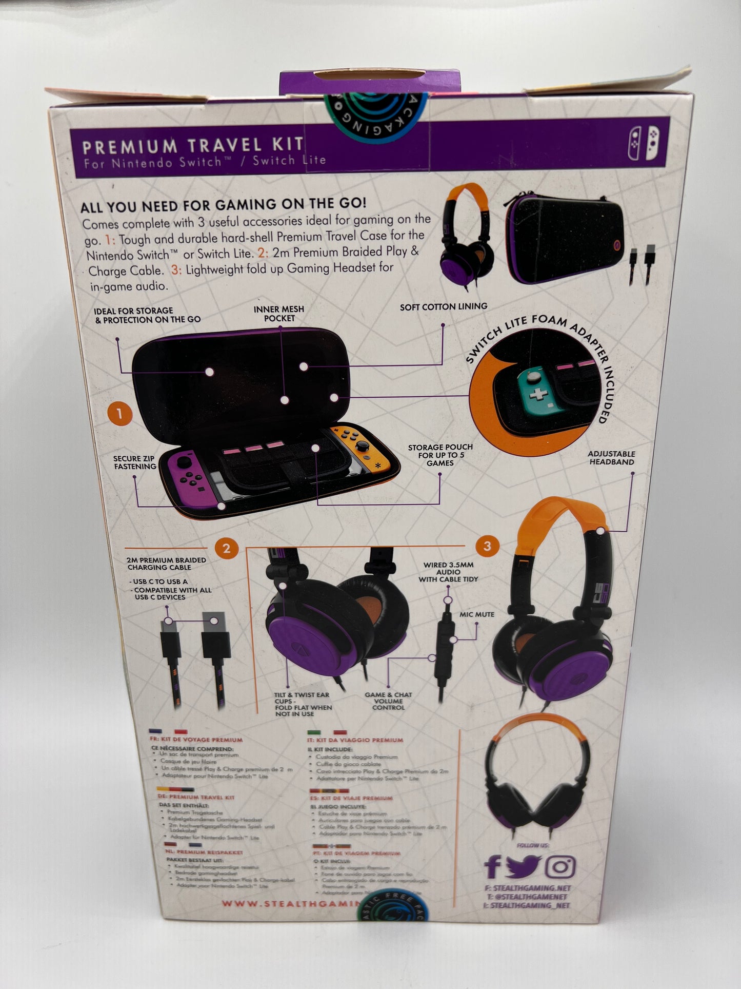 Nintendo Switch Case And Headset Purple Stealth