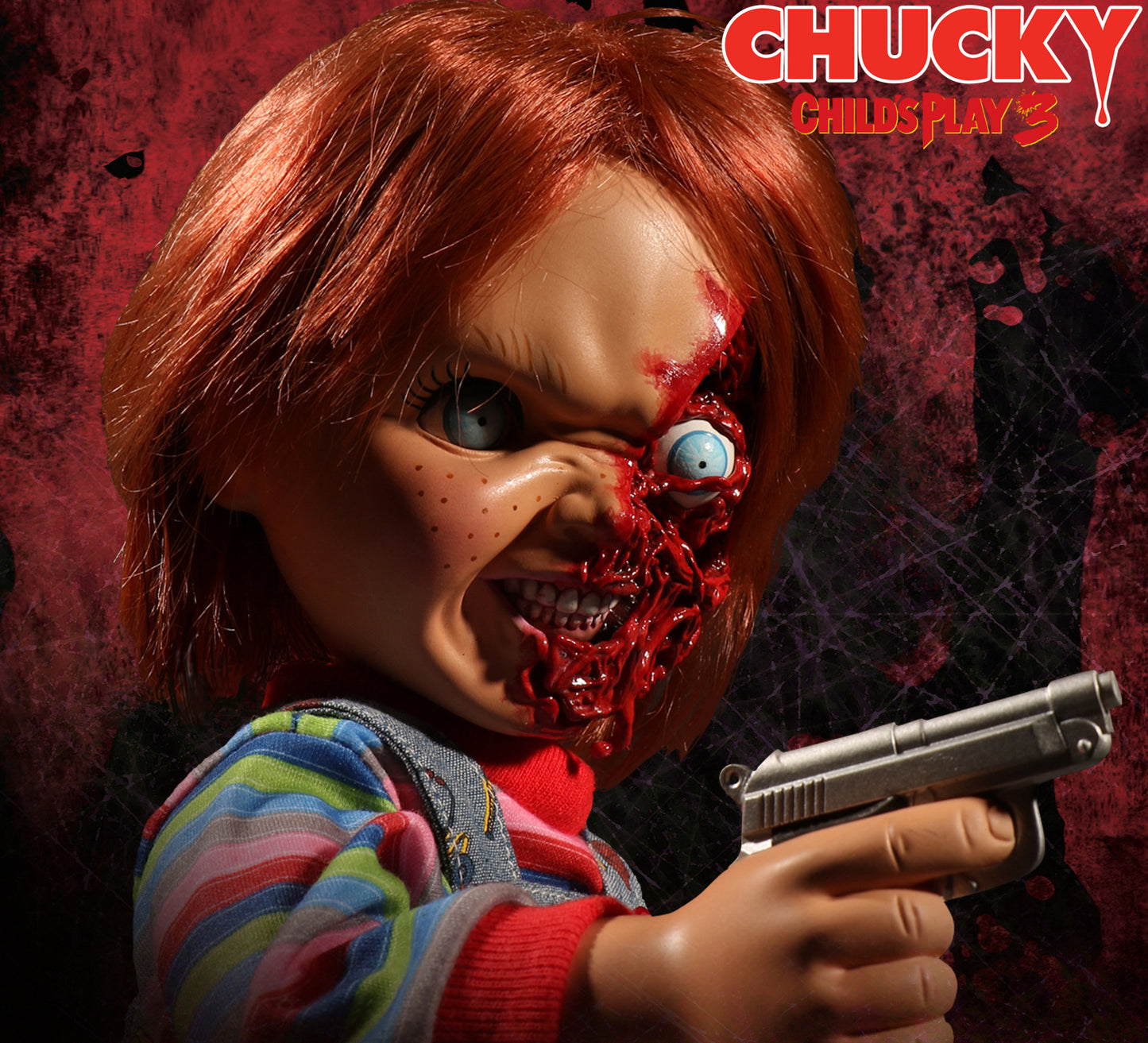 Chuck Pizza Face 15" With Sound - MEZCO