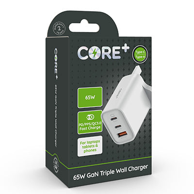 Core + 65W Triple Wall Charger