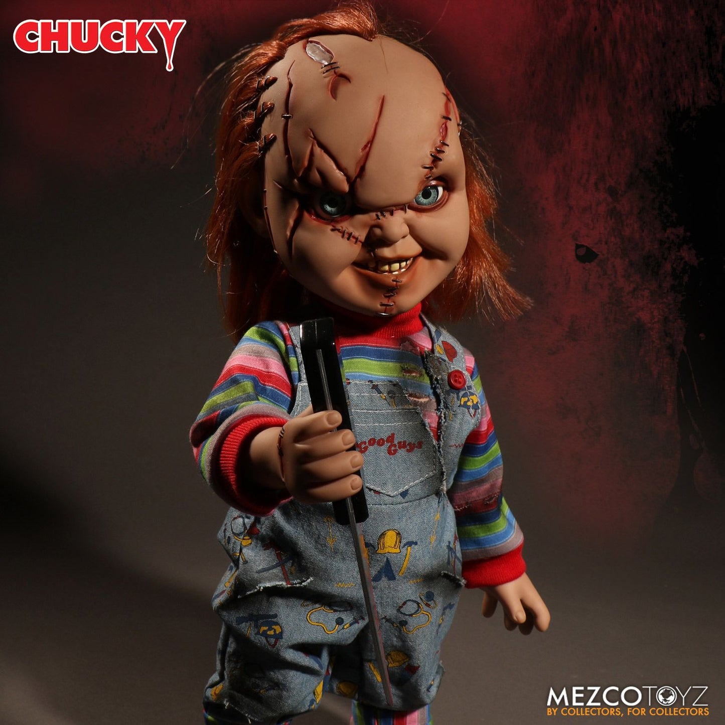 Chucky Scarred Face 15 With Sound - MEZCO