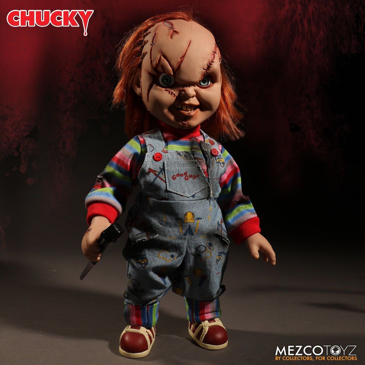 Chucky Scarred Face 15 With Sound - MEZCO