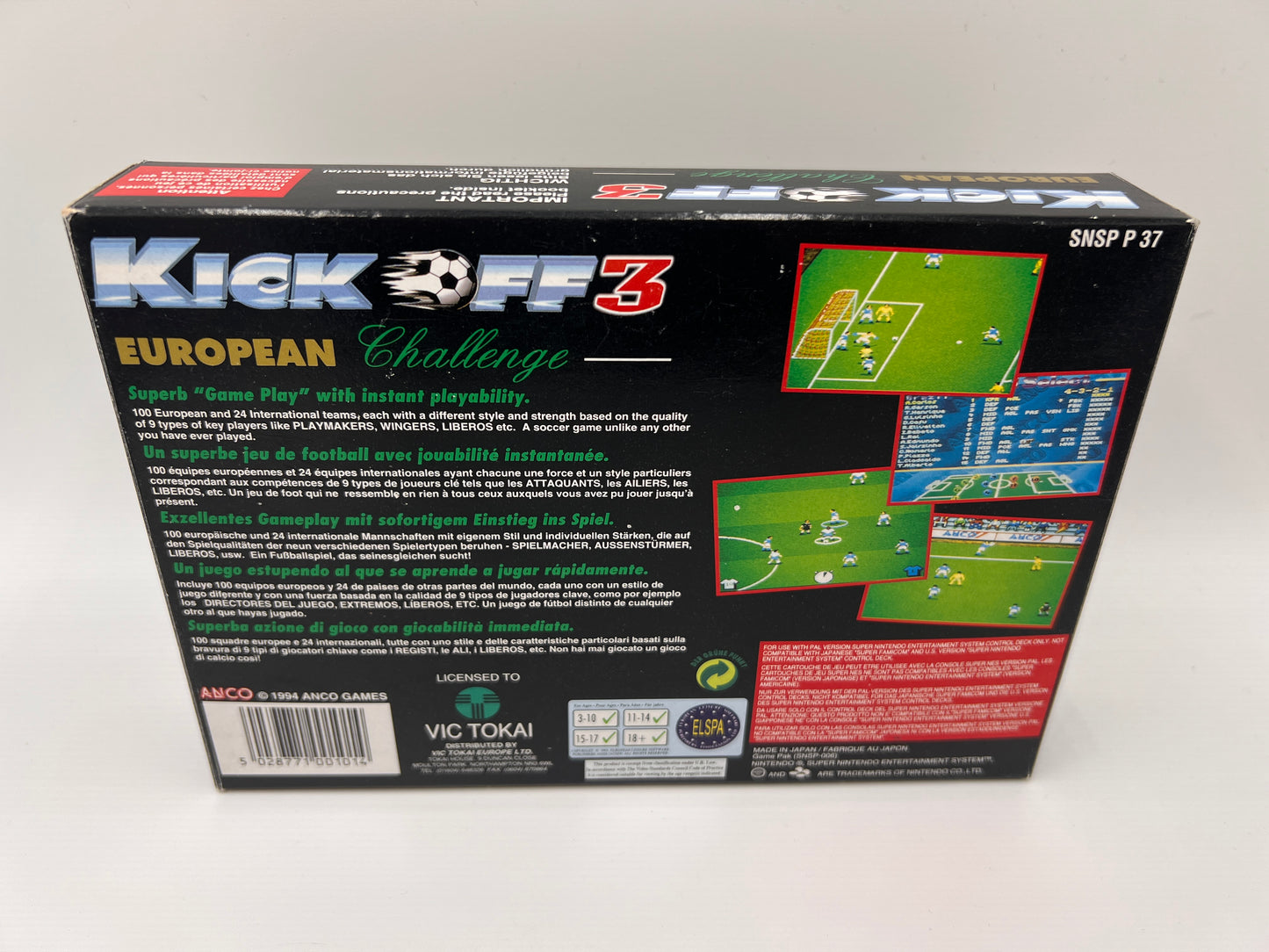 Kick off 3 European Challenge Super Nintendo