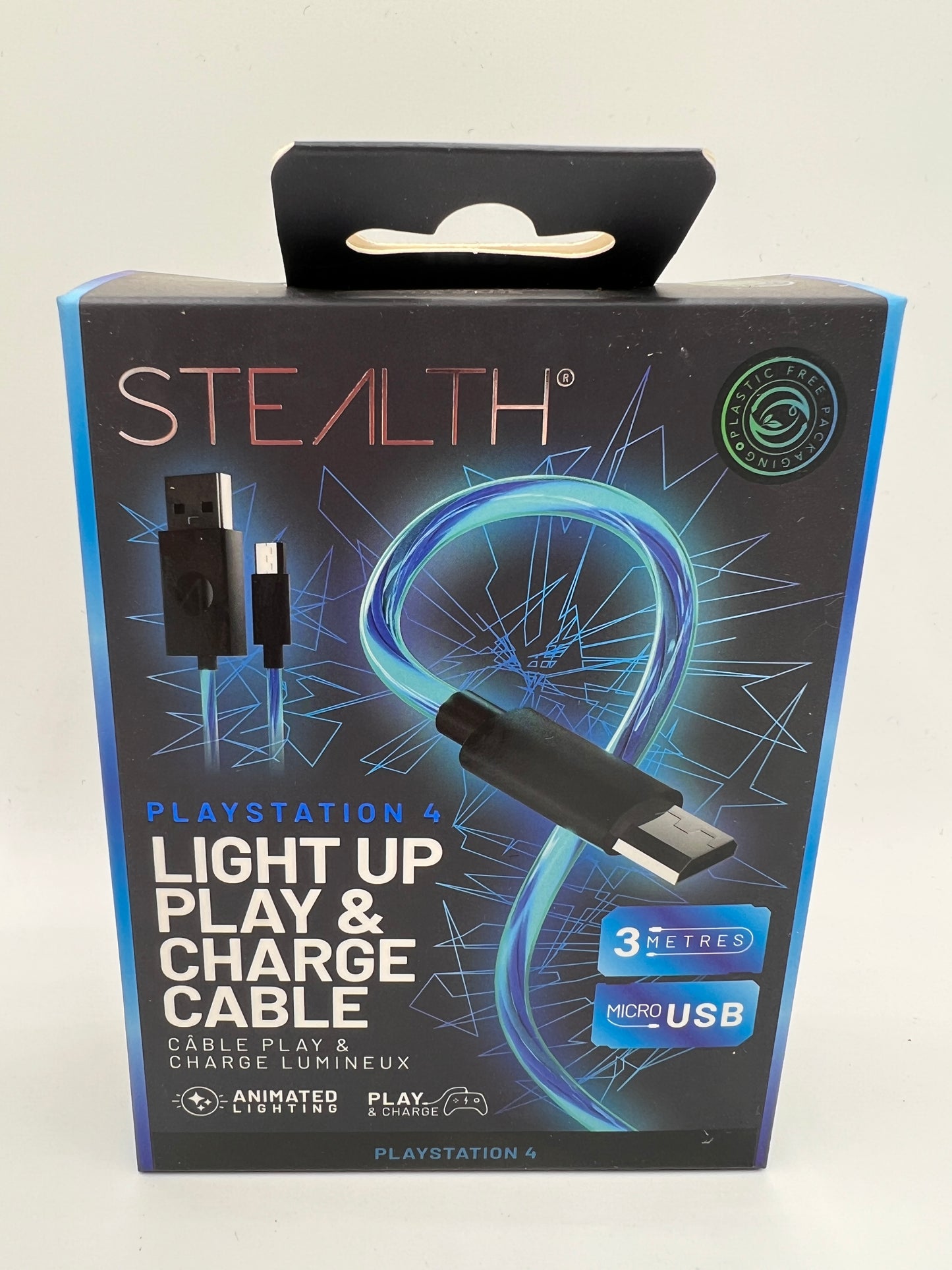 Playstation 4 Light Up USB Cable - 3 Meters Steath