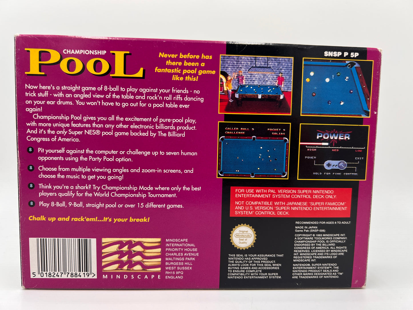 Championship Pool Super Nintendo