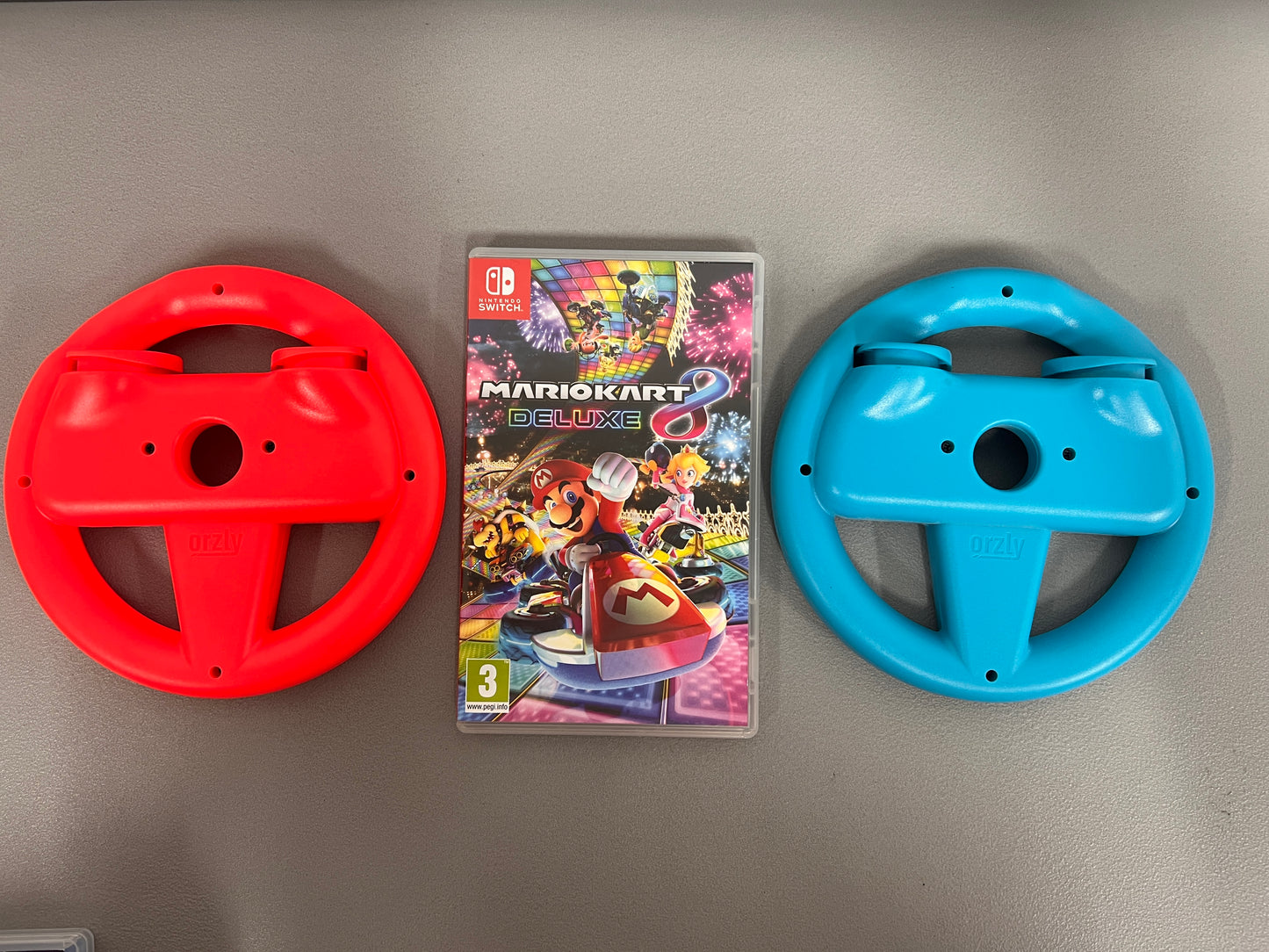 Mario Kart Nintendo Switch With 2 Neon Wheels