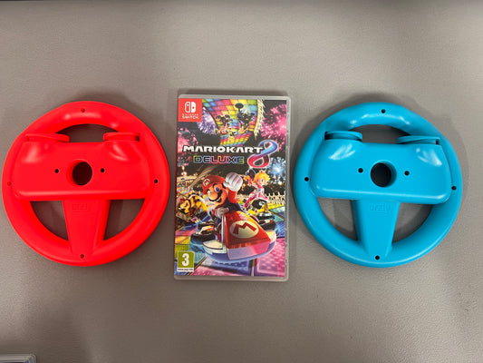 Mario Kart Nintendo Switch With 2 Neon Wheels