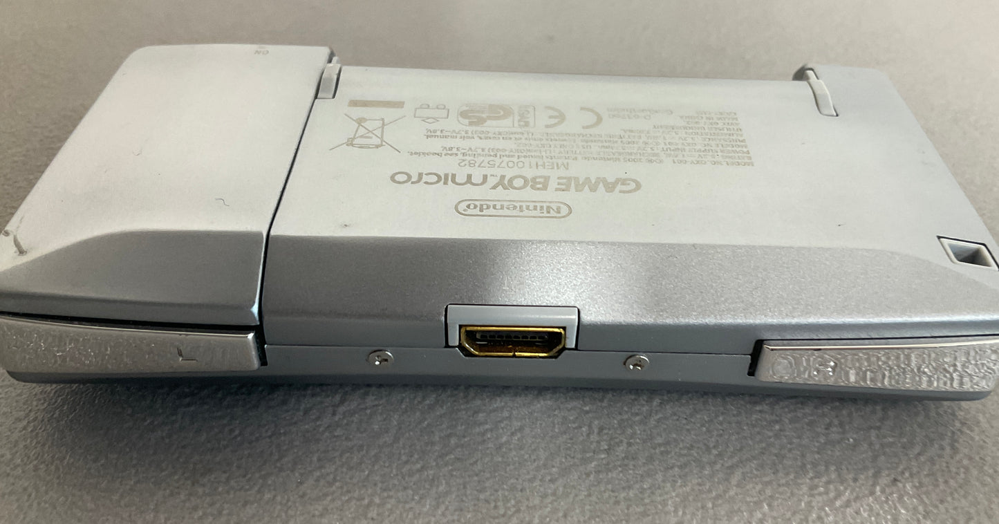Nintendo Gameboy Micro Silver Console