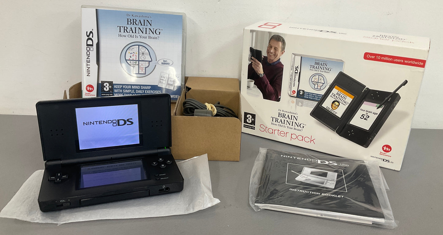 Nintendo Ds Lite Black Brain Training Pak