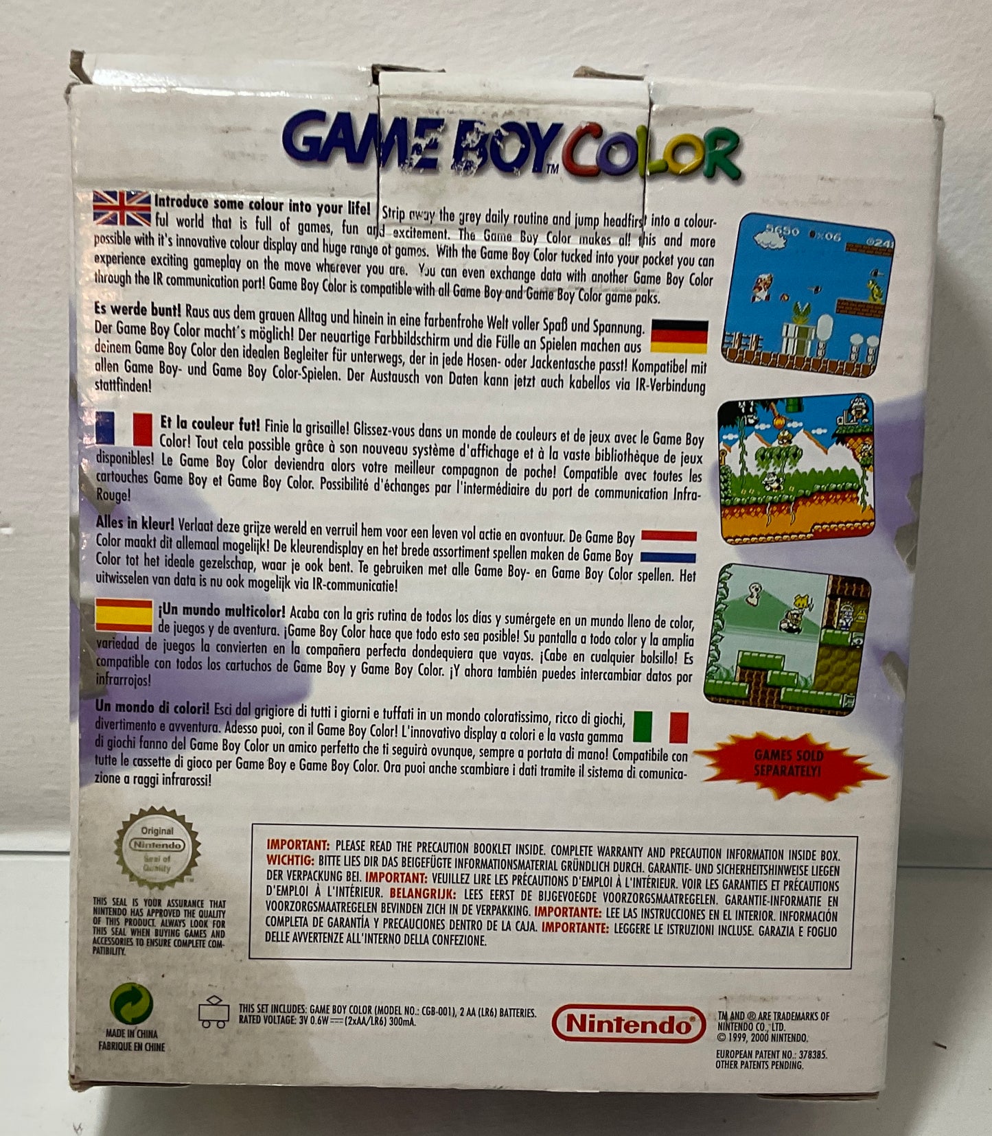 Nintendo Gameboy Color Purple Clear